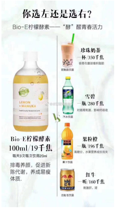 减肥不能喝饮料？Bio-E酵素无糖低卡零脂肪，明星都爱喝！